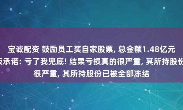 宝诚配资 鼓励员工买自家股票, 总金额1.48亿元, 上市公司老板承诺: 亏了我兜底! 结果亏损真的很严重, 其所持股份已被全部冻结